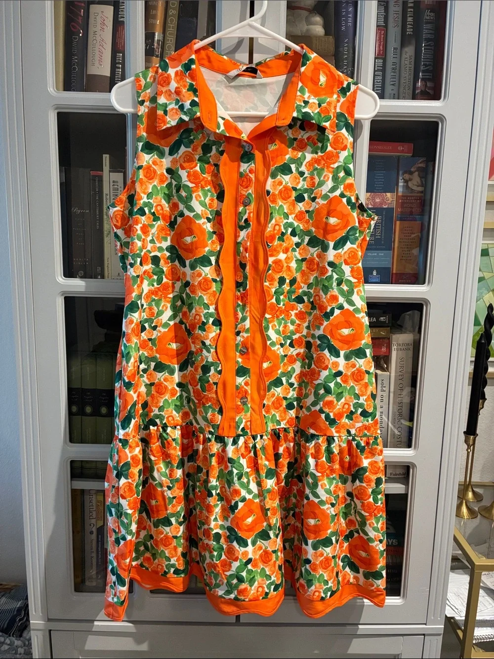 Cicy Bell Orange Floral Sleeveless Dress Size Medium